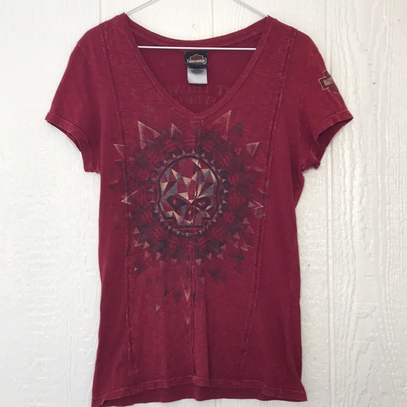 Harley Davidson Motorcycle Womens Fort Thunder Moore Oklahoma TShirt Medium - Picture 2 of 9